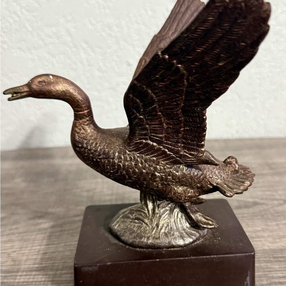 Elegant Bronze Duck Sculpture